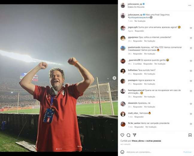 Casares reaparece em redes sociais e vira alvo de provocações da torcida do São Paulo; confira