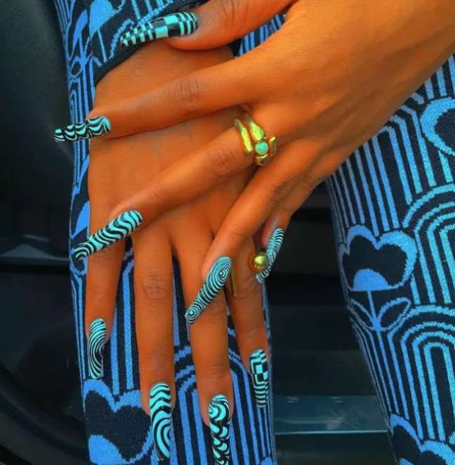 Psychedelic Nail Art by Megan Thee Stallion - Psychedelic Nail Art by Megan Thee Stallion -