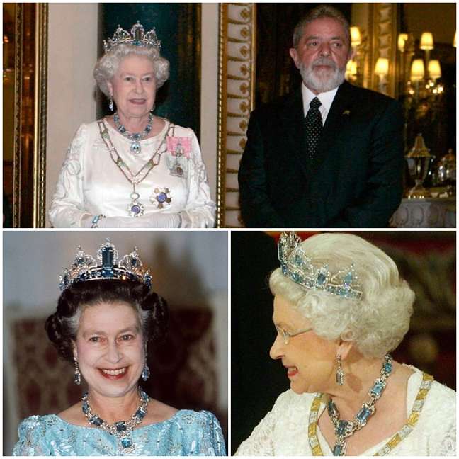The queen in a few moments with the jewels and at the gala reception for Lula in 2006 The queen in a few moments with the jewels and at the gala reception for Lula in 2006