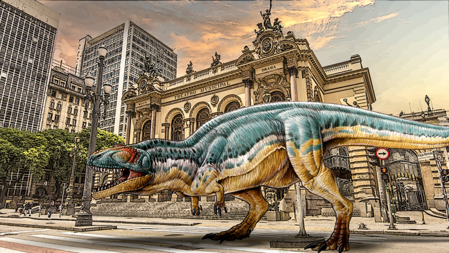 Tyrannotitan visiting the Municipal Theater of San Paolo. Tyrannotitan visiting the Municipal Theater of San Paolo.