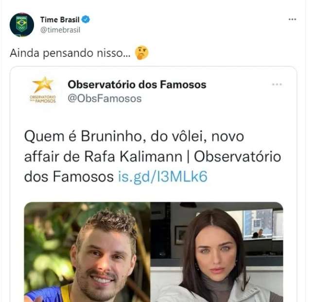 Post do COB sobre affair de Rafa Kalimann e Bruninho –