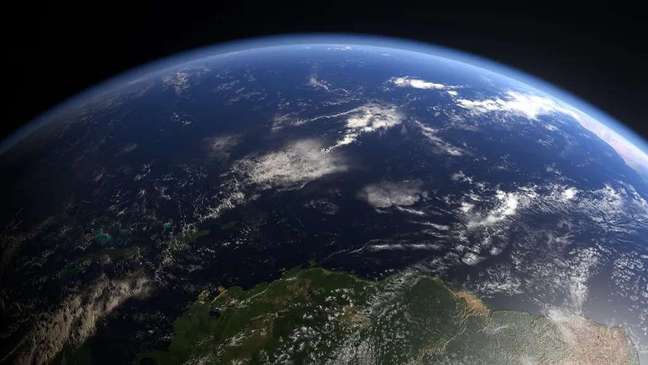 Com os painéis solares em órbita, seria possível produzir energia sem interrupções (Imagem: Reprodução/Tempus/Envato)