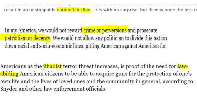 Recorte de trechos com palavras de cunho moral identificados pelo pesquisador Carlos Carrasco-Farr&eacute; em textos desinformativos