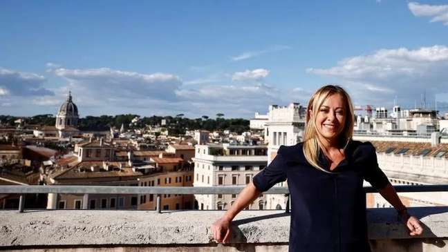 Giorgia Meloni, 45, lidera o partido de extrema-direita Irm&atilde;os da It&aacute;lia