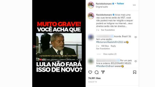 Vídeo afirma falsamente que decreto assinado por ex-presidente Lula visava a "banir a religião cristã"
