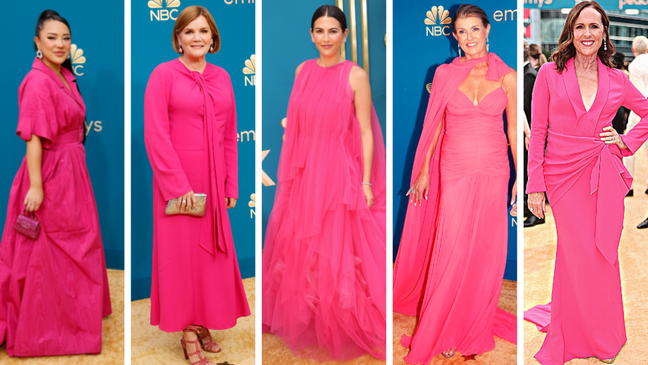 Rosa foi a escolha de várias famosas no Emmy Awards