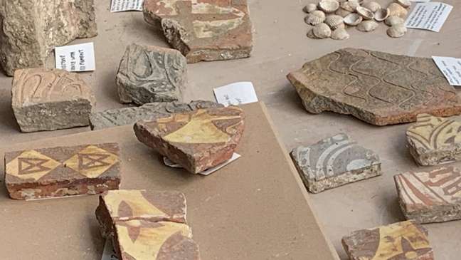 Tiles were also found at the site.