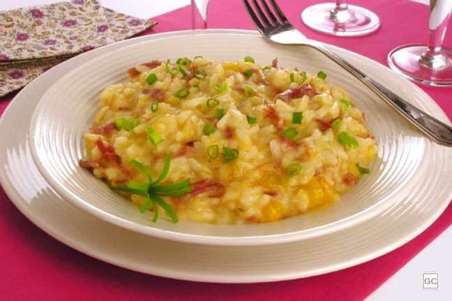 Pumpkin risotto with dried meat - Photo: Guia da Cozinha