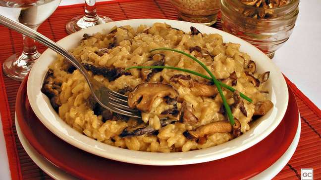 Mushroom risotto with meat - Photo: Guia da Cozinha