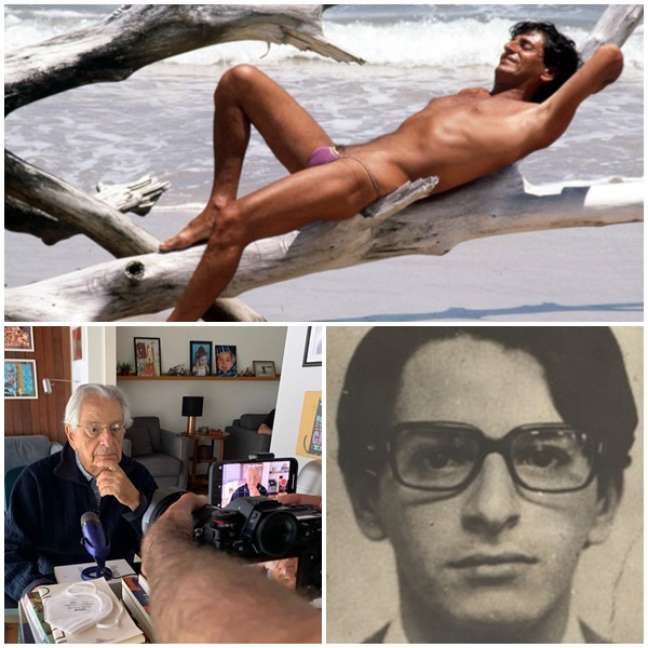 The journalist sunbathing with his controversial thong; by recording a podcast and in a photo of the times of the struggle against the dictatorship The journalist sunbathing with his controversial thong; by recording a podcast and in a photo of the times of the struggle against the dictatorship