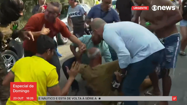 A Globo News exibiu vídeos com o momento da agressão