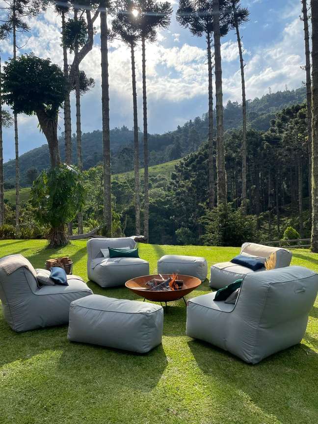 Eco Flame garden poufs and armchairs set Eco Flame Garden poufs and armchairs set