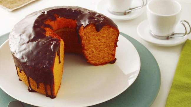 Pumpkin pie with chocolate syrup - Photo: Guia da Cozinha Pumpkin pie with chocolate syrup - Photo: Guia da Cozinha