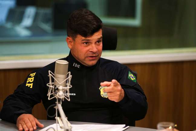 O diretor-geral da Polícia Rodoviária Federal, Silvinei Vasques, é entrevistado no programa A Voz do Brasil.  Foto Valter Campanato/Agência Brasil