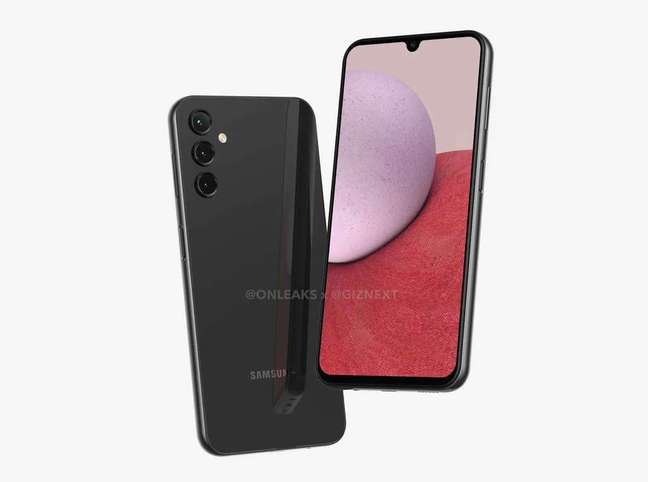 Galaxy A14 5G already had a leaked design with one less rear camera (Image: Playback / Giznext)