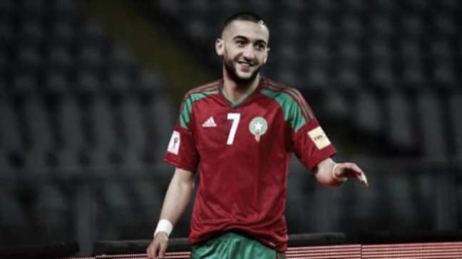 Ziyech on the pitch with the Moroccan national team (Press Photo)