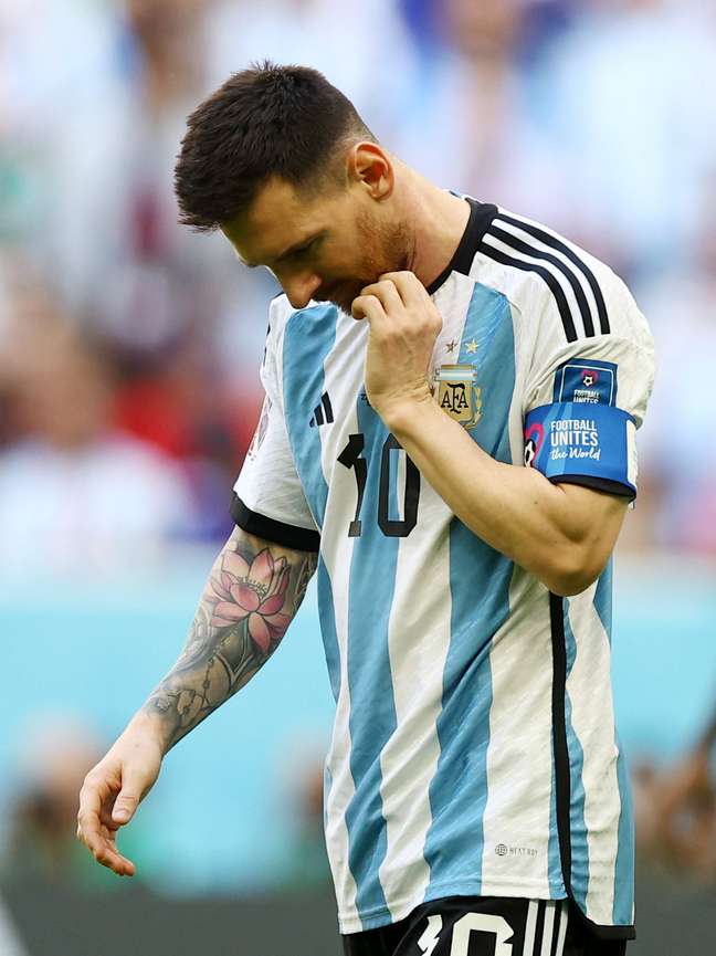 Messi na estreia da Argentina na Copa do Mundo do Catar