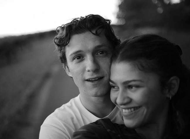 Zendaya and Tom Holland in an image shared by the actress on Instagram to honor her boyfriend on his birthday.