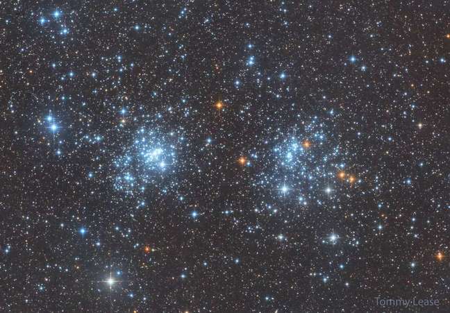 Open star clusters NGC 869 and NGC 884 (Image credit: Playback/Tommy Lease) Open star clusters NGC 869 and NGC 884 (Image credit: Playback/Tommy Lease)