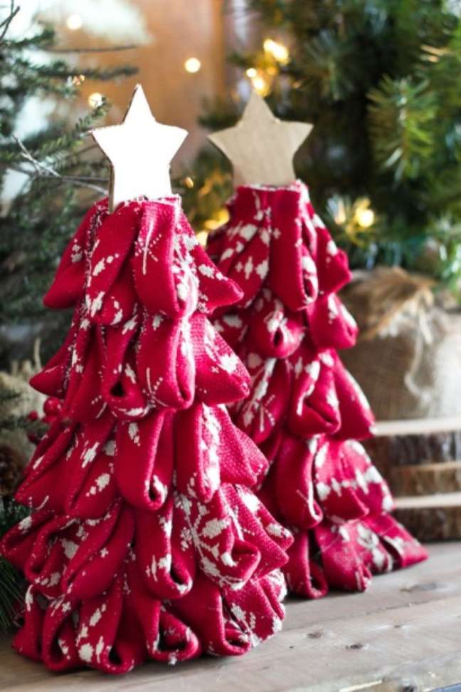 Choose to recycle: turn old sweaters into Christmas trees. Choose to recycle: turn old sweaters into Christmas trees.