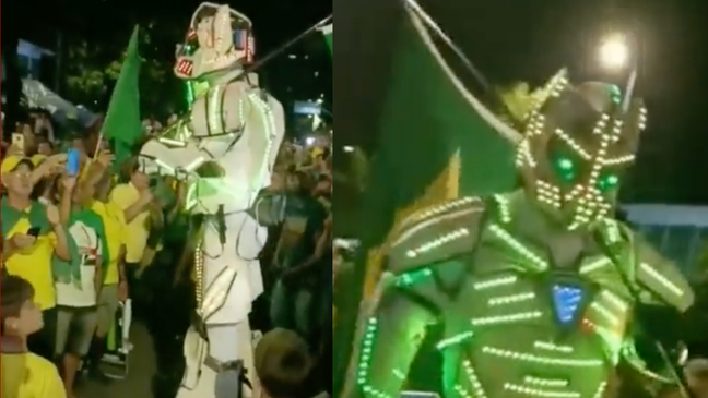 Bolsonaristas cantam hino nacional para 'robô patriota' em SC; veja vídeo