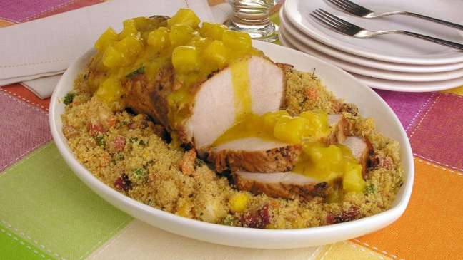 Sirloin with mango sauce – Photo: Guia da Cozinha Sirloin with mango sauce – Photo: Guia da Cozinha