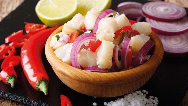 Cod ceviche recipe – Photo: Disclosure / Água Doce Sabores do Brasil Cod ceviche recipe – Photo: Disclosure / Água Doce Sabores do Brasil