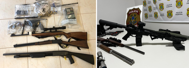 Fuzil e submetralhadora estão entre as armas aprendidas.