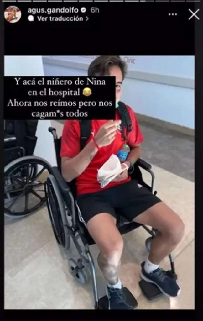 Agustina posted a photo of her brother-in-law in the hospital on social media