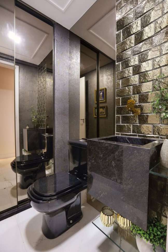 27. Brown marble in the carved vat – Photo Revista Ambientes Ceará 27. Brown marble in the carved vat – Photo Revista Ambientes Ceará