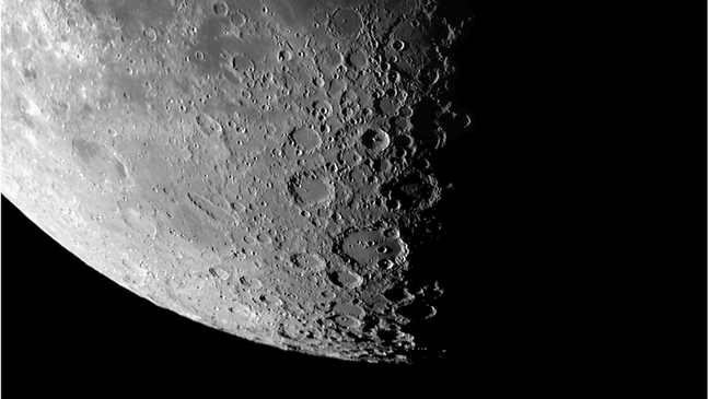 The southern polar region of the Moon contains about 600 billion kilograms of water in the form of ice The southern polar region of the Moon contains about 600 billion kilograms of water in the form of ice