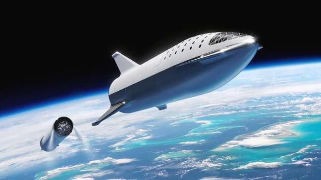 Spaceship after rocket separation Spaceship after rocket separation