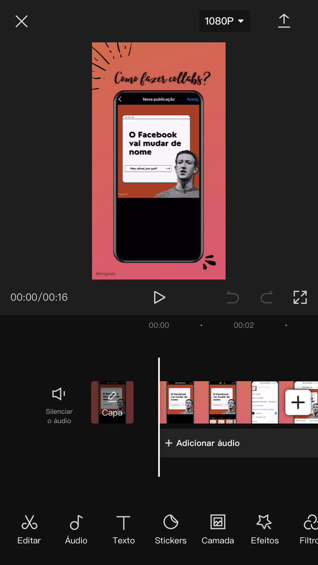 Popular among content creators, CapCut is an attractive solution for editing video from your mobile (Image: Kris Gaiato/Canaltech)
