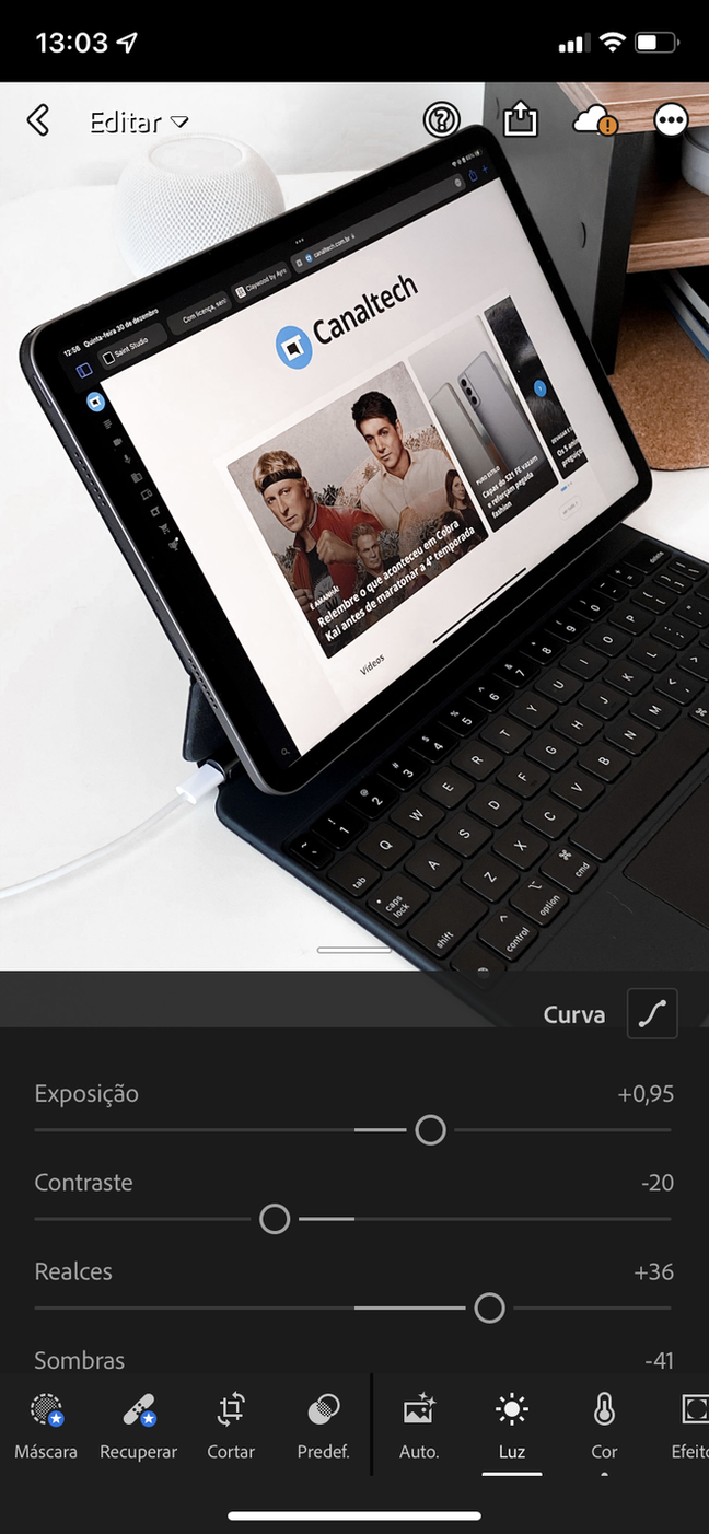 Adobe Lightroom can be an interesting solution to give a final touch to photos taken with the iPhone (Image: Victor Carvalho/Canaltech)