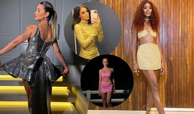 New Year’s Eve without white!  Vibrant and metallic colors appear in the looks of several celebrities on New Year’s Eve