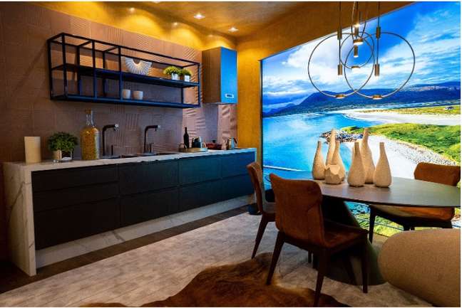Cozinha com Afeto, at Janelas CASACOR Paraná, is a sensory space and has the kitchen as the protagonist of the house.