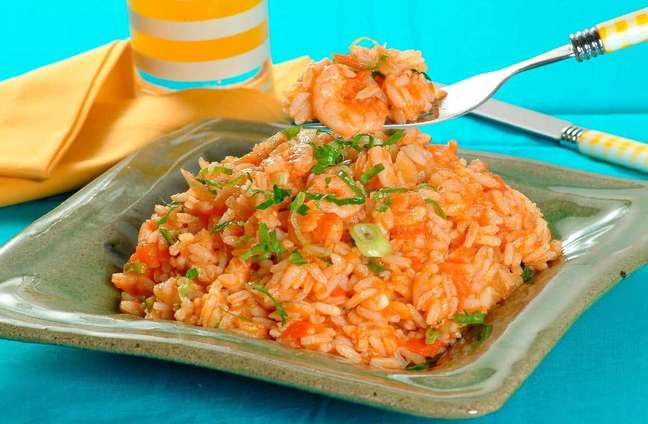 Shrimp risotto – Photo: Guia da Cozinha Shrimp risotto – Photo: Guia da Cozinha