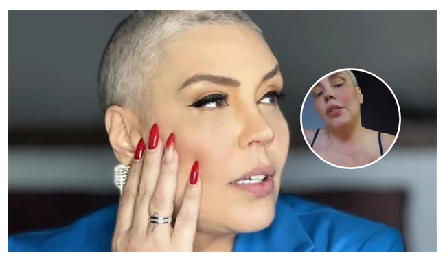 Simony shows off her body with a sign after chemotherapy valve implantation: ‘I still can’t get it off’