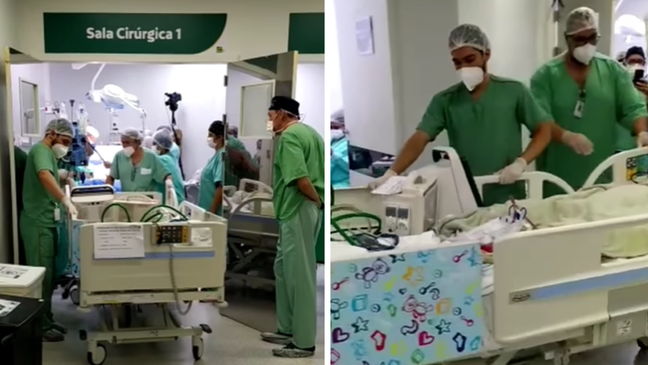 Conjoined twins in critical condition after separation operation