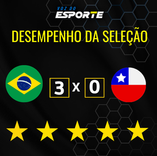 Confira o desempenho dos jogadores do Brasil na vitória contra o Chile