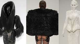 Estilista de Gaga desfila peças em preto e branco em Londres