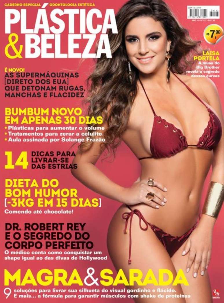 A ex-BBB Laisa Portela é a capa e o recheio da revista Plástica & Beleza deste mês