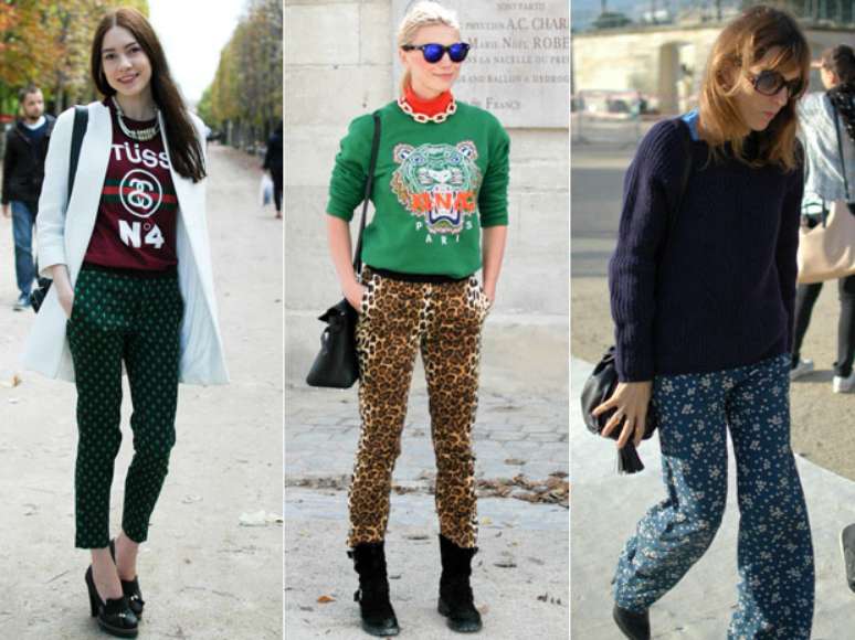 As calças estampadas são sensação entre público da Paris fashion week