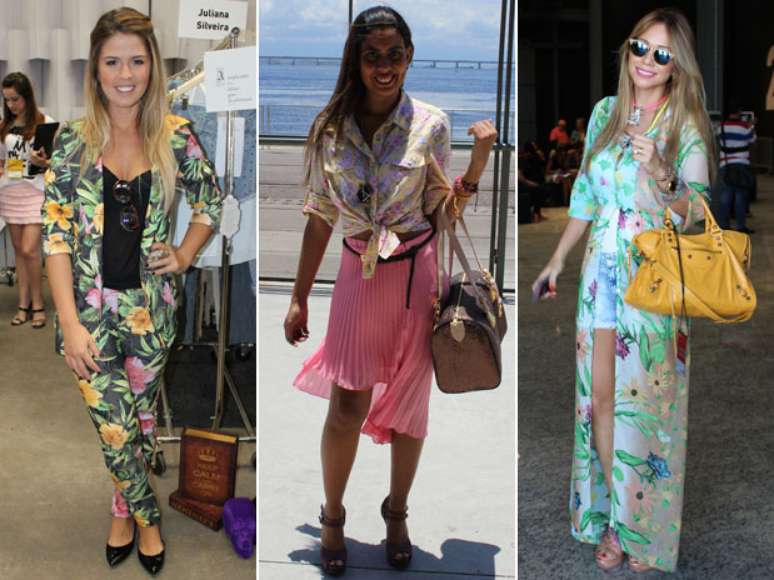 A cole&ccedil;&atilde;o &eacute; de inverno e o calor no Rio de Janeiro &eacute; de cerca de 30&deg;C, mas na abertura do Fashion Rio foram as flores, em homenagem &agrave; primavera, que coloriram o p&iacute;er da cidade, onde acontece a semana de moda carioca. O estilo marcante do p&uacute;blico nesta quarta-feira (7) trouxe vestidos, saias e conjuntos de tecidos floridos. Veja fotos das fashionistas