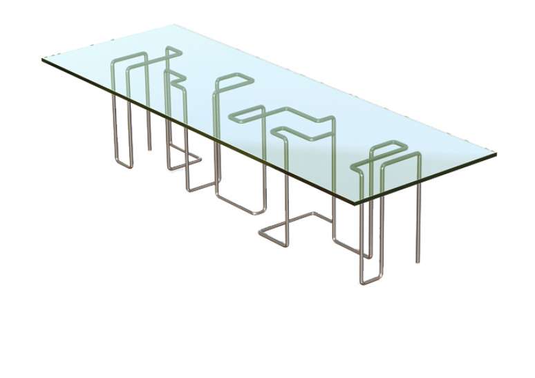 Esta mesa chamada de Zeros & Ones tem 12 unidades exclusivas e, feita de aço e vidro, também pode ter tamanhos variados escolhidos pelos compradores