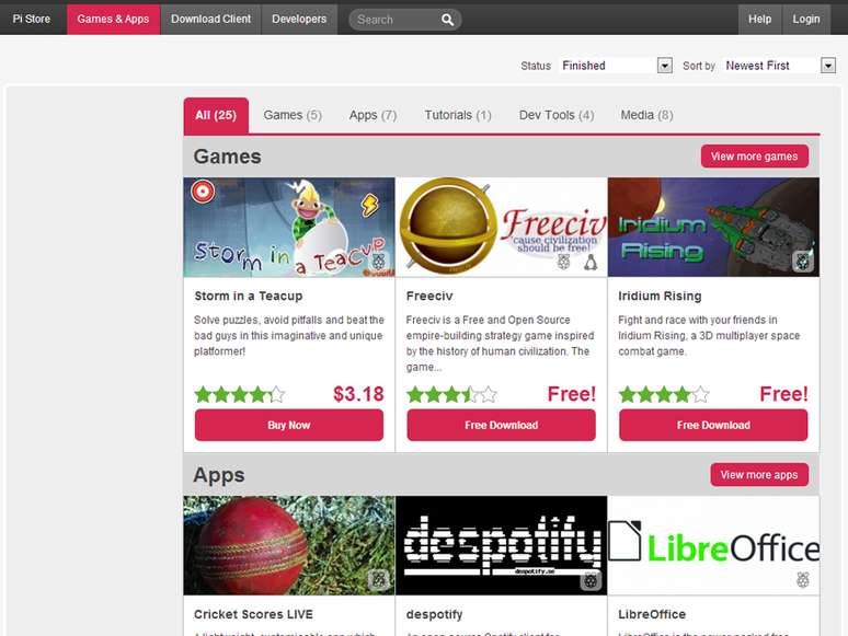 Raspberry Pi Store estrou com 23 apps gratuitos e um jogo pago