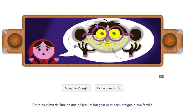 Contos de Grimm, com versão de Chapeuzinho Vermelho, ganham homenagem do Google em doodle