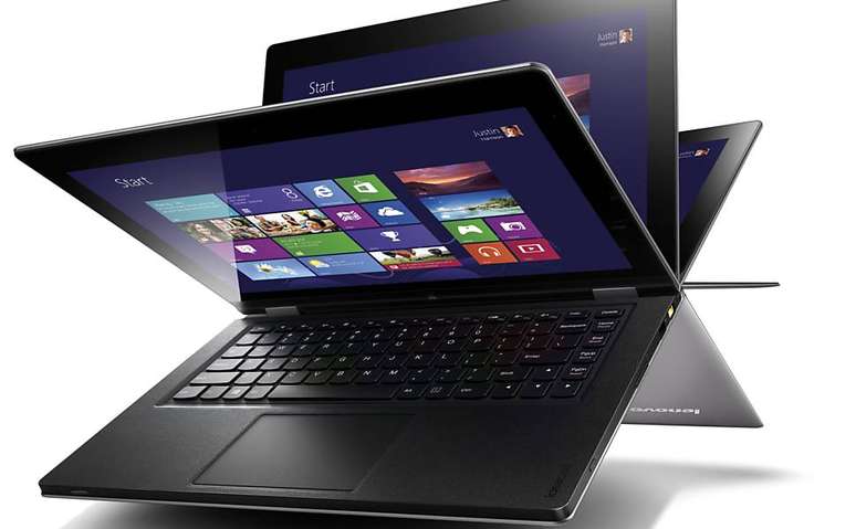 Laptops conversíveis e híbridos, que podem funcionar tanto como notebook quanto tablets, devem virar tendência neste ano, especialmente entre os departamentos de tecnologia da informação. A primeira geração desses dispositivos, como Yoga, da Lenovo (foto), o HP Elitebook e o Dell XPS DUO estão tendo boa aceitação em empresas, e novos modelos, ainda mais poderosos, são esperados para o terceiro trimestre de 2013