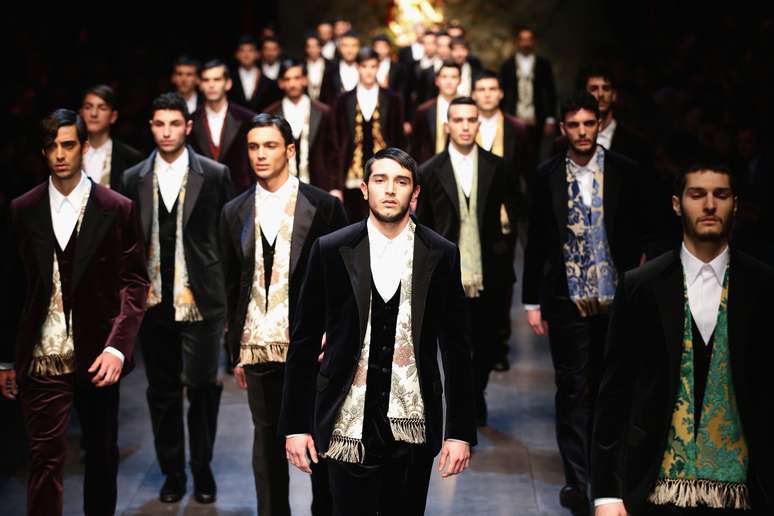 Dolce &amp; Gabanna desfilou na semana de moda de Milão