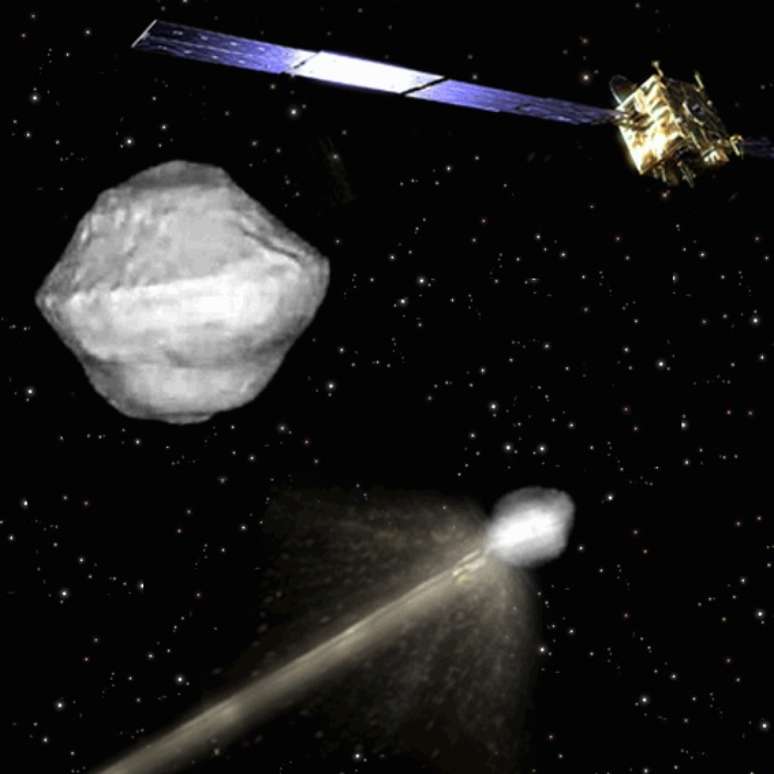 Conceito de missão com o objetivo de desviar rota de asteroide envolve dois veículos espaciais